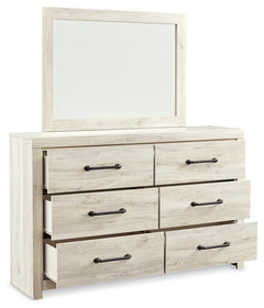 Cambeck Whitewash Full Panel Bedroom Set with Storage, Dresser, Mirror and Nightstand - Ornate Home