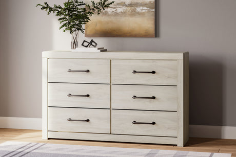 Cambeck Whitewash Full Panel Bedroom Set with Storage, Dresser and Nightstand - Ornate Home