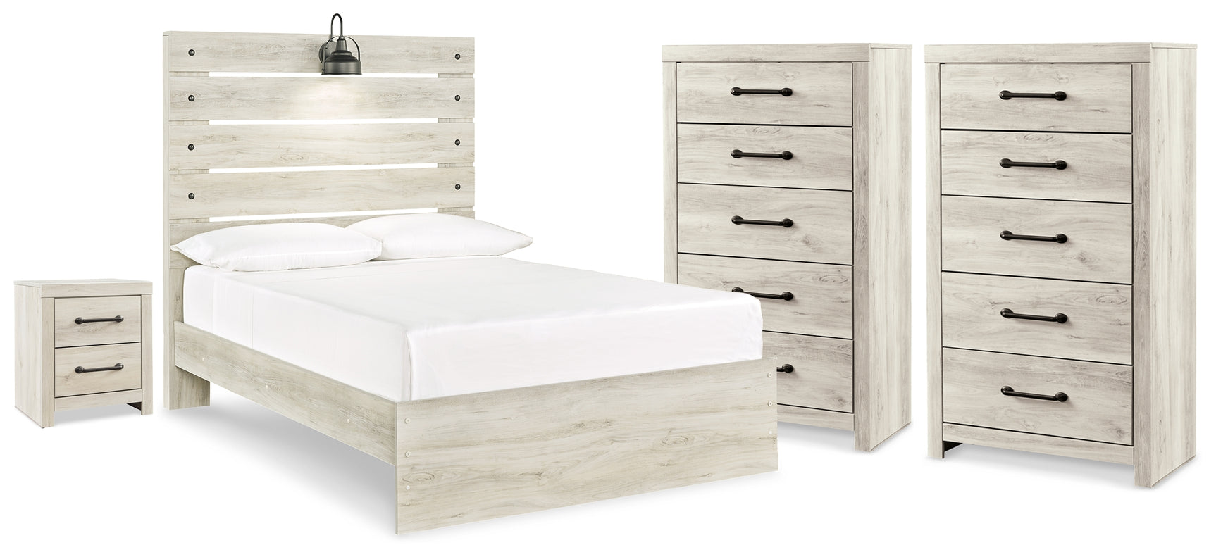 Cambeck Whitewash Full Panel Storage Bed, 2 Chests and 1 Nightstand (Online Special Price) - Ornate Home