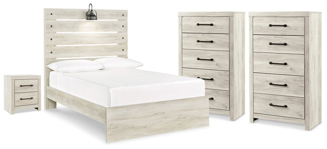 Cambeck Whitewash Full Panel Storage Bed, 2 Chests and 1 Nightstand (Online Special Price) - Ornate Home