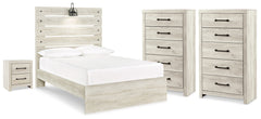 Cambeck Whitewash Full Panel Storage Bed, 2 Chests and 1 Nightstand - Ornate Home