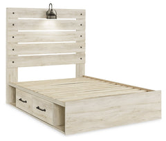 Cambeck Whitewash Full Panel Storage Bedroom Set with Dresser, Mirror and Nightstand - Ornate Home