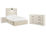 Cambeck Whitewash Full Panel Storage Bedroom Set with Dresser and Nightstand (Online Special Price) - Ornate Home