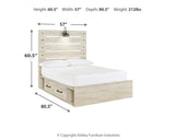 Cambeck Whitewash Full Panel Storage Bedroom Set with Dresser and Nightstand (Online Special Price) - Ornate Home