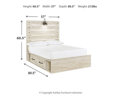 Cambeck Whitewash Full Panel Storage Bedroom Set with Dresser and Nightstand - Ornate Home
