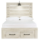 Cambeck Whitewash Full Panel Youth Bed with 2 Storage Drawers - Ornate Home
