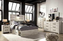 Cambeck Whitewash Full Panel Youth Bed with 4 Storage Drawers - Ornate Home