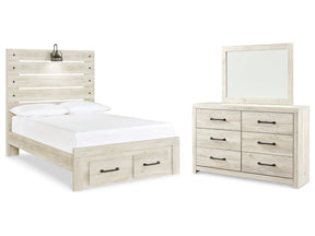 Cambeck Whitewash Full Storage Bed, Dresser and Mirror (Online Special Price) - Ornate Home
