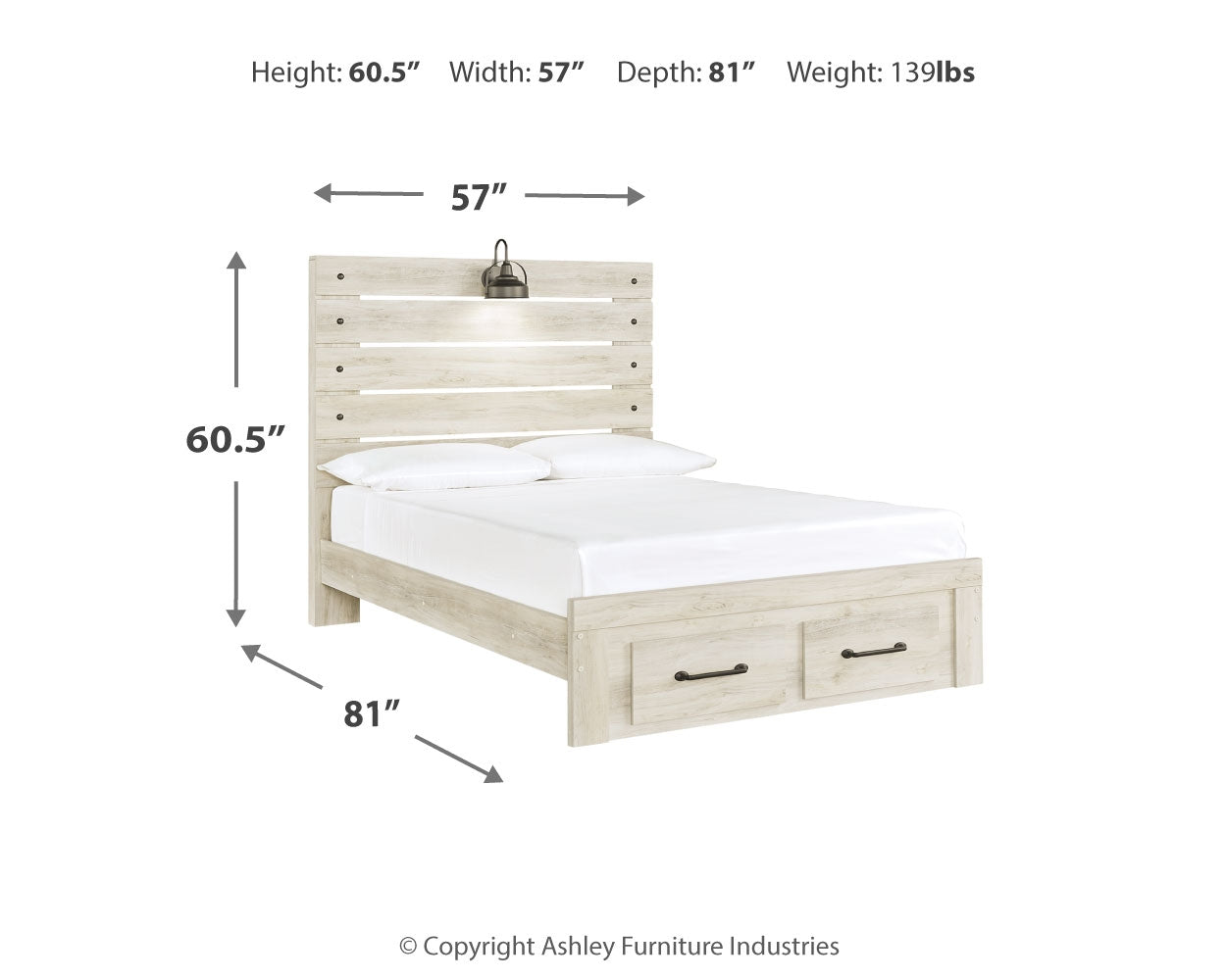 Cambeck Whitewash Full Storage Bed, Dresser and Mirror (Online Special Price) - Ornate Home