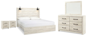 Cambeck Whitewash King Panel Bed, Dresser, Mirror and 2 Nightstands (Online Special Price) - Ornate Home
