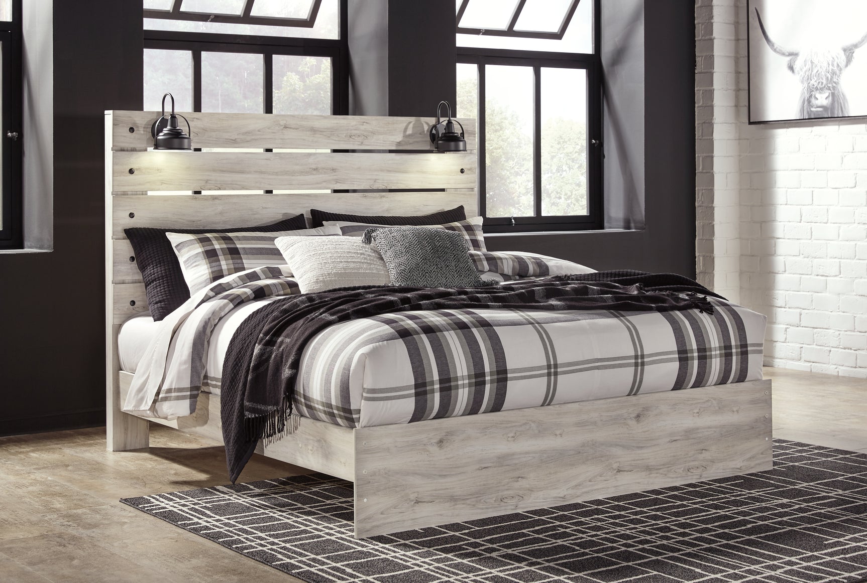 Cambeck Whitewash King Panel Bed, Dresser, Mirror and 2 Nightstands (Online Special Price) - Ornate Home