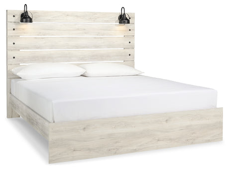 Cambeck Whitewash King Panel Bed, Dresser, Mirror and 2 Nightstands - Ornate Home