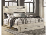 Cambeck Whitewash King Panel Bed with 2 Storage Drawers (Online Special Price) - Ornate Home