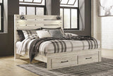 Cambeck Whitewash King Panel Bed with 2 Storage Drawers (Online Special Price) - Ornate Home