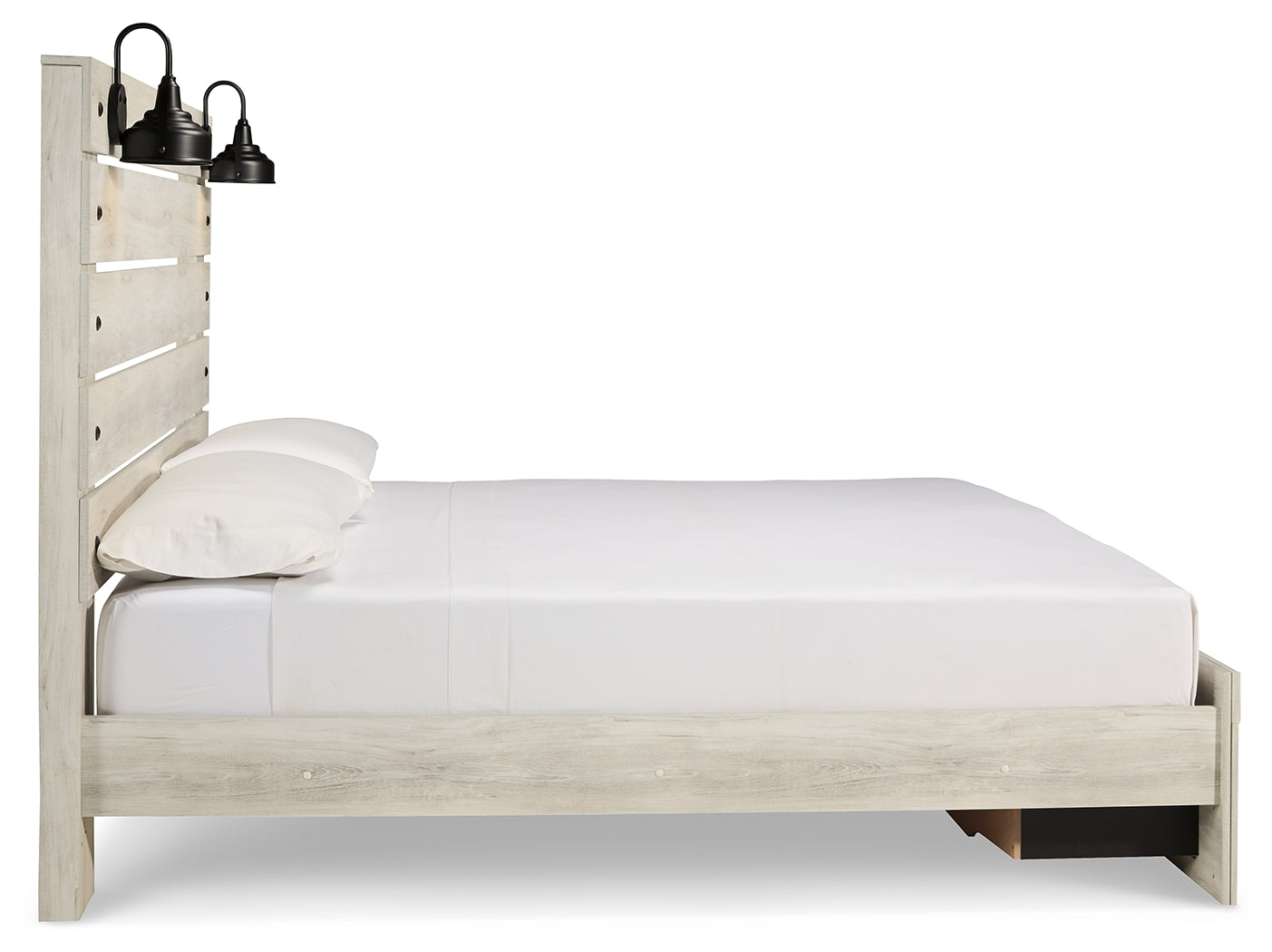 Cambeck Whitewash King Panel Bed with 2 Storage Drawers (Online Special Price) - Ornate Home