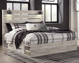 Cambeck Whitewash King Panel Bed with 4 Storage Drawers - Ornate Home
