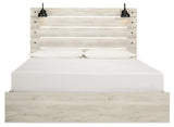 Cambeck Whitewash King Panel Bed with 4 Storage Drawers - Ornate Home