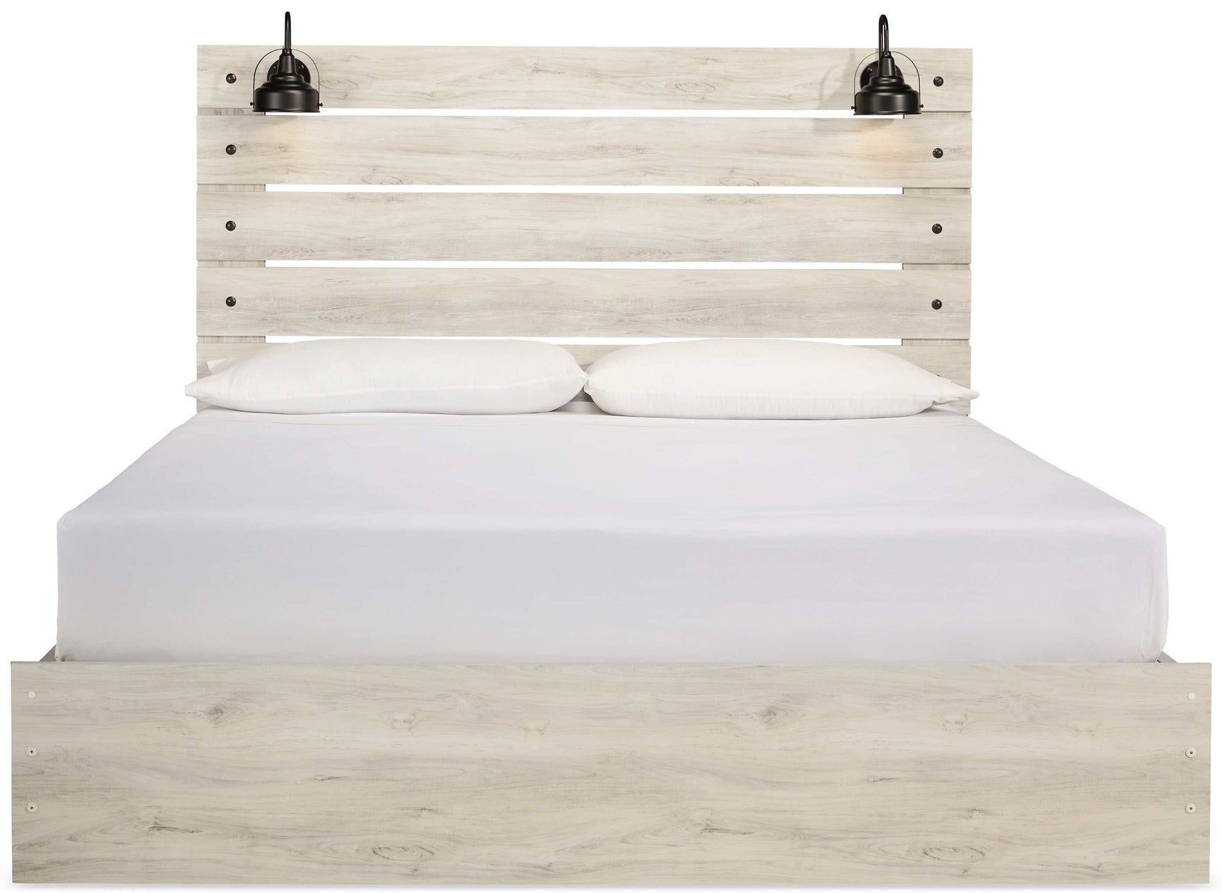 Cambeck Whitewash King Panel Bedroom Set w/ 2 Storage Drawers (Online Special Price) - Ornate Home