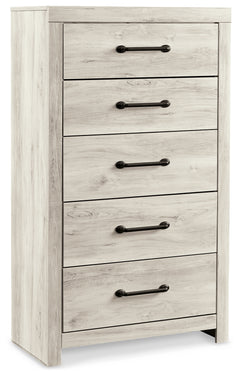 Cambeck Whitewash King Panel Bedroom Set with Dresser, Chest and 2 Nightstands - Ornate Home
