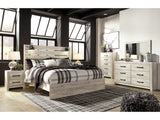 Cambeck Whitewash King Panel Bedroom Set with Dresser, Mirror, Chest and 2 Nightstands - Ornate Home