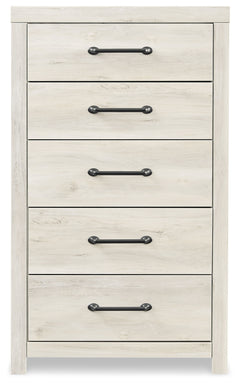Cambeck Whitewash King Panel Bedroom Set with Dresser, Mirror, Chest and 2 Nightstands - Ornate Home