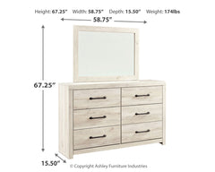 Cambeck Whitewash King Panel Bedroom Set with Dresser, Mirror and Nightstand - Ornate Home