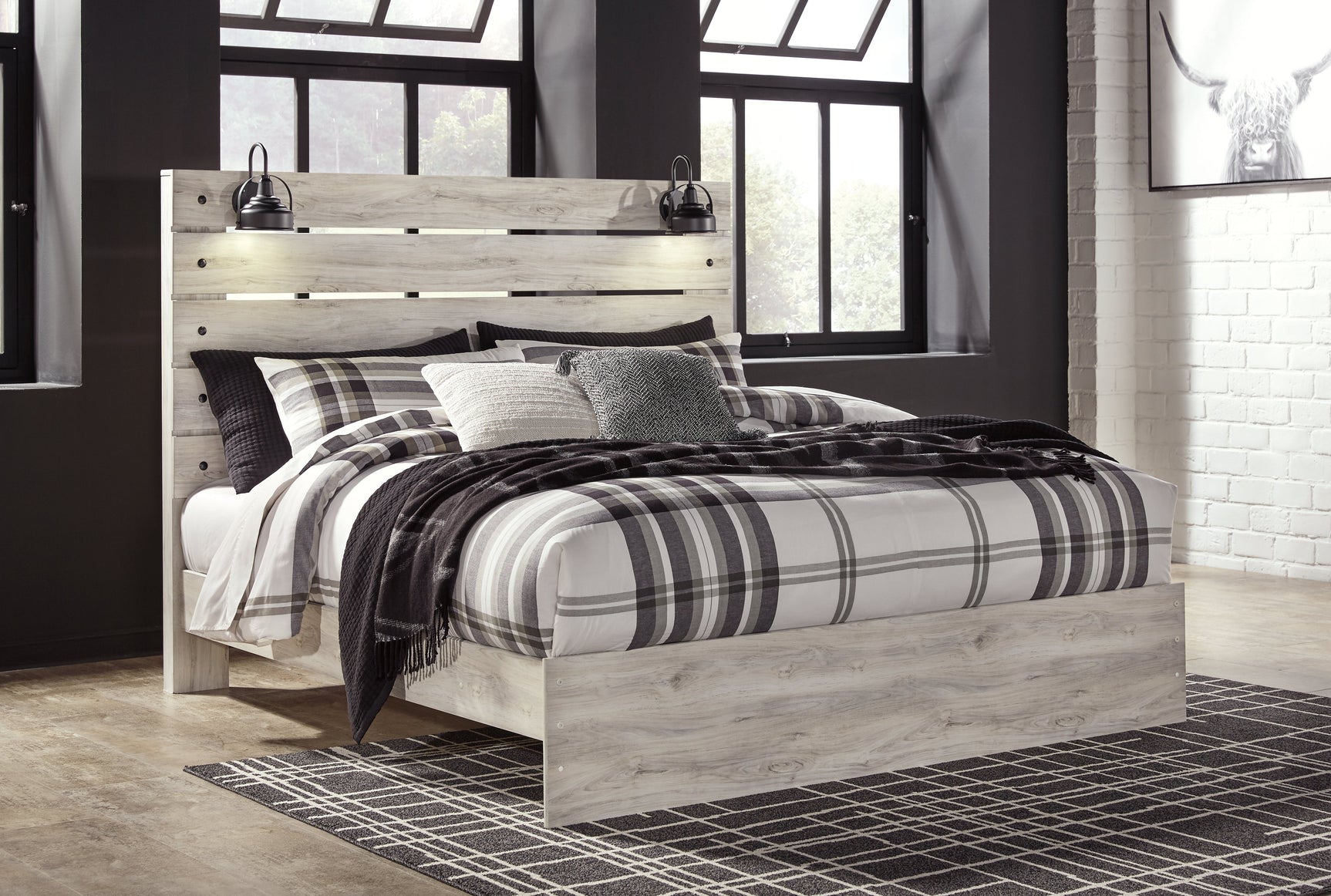 Cambeck Whitewash King Panel Bedroom Set with Dresser and 2 Nightstands (Online Special Price) - Ornate Home
