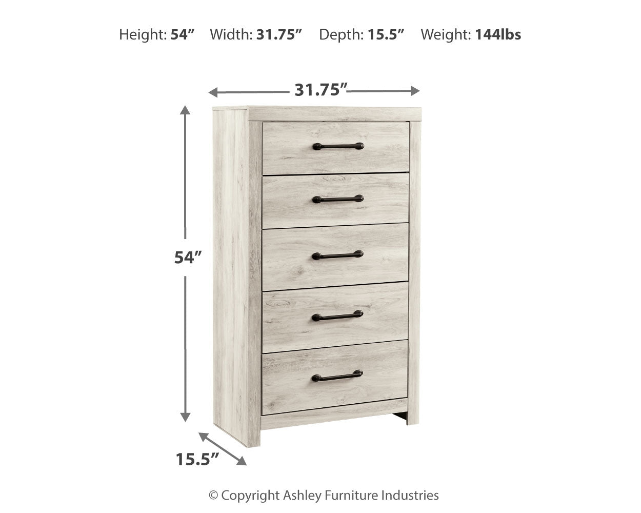 Cambeck Whitewash King Panel Bedroom Set with Storage, Chest and Nightstand - Ornate Home