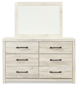 Cambeck Whitewash King Panel Bedroom Set with Storage, Dresser, Mirror, Chest and 2 Nightstands - Ornate Home