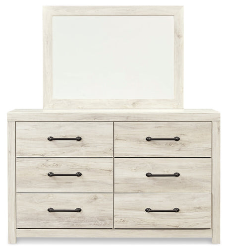 Cambeck Whitewash King Panel Bedroom Set with Storage, Dresser, Mirror, Chest and 2 Nightstands - Ornate Home