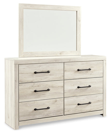Cambeck Whitewash King Panel Bedroom Set with Storage, Dresser, Mirror and Chest - Ornate Home
