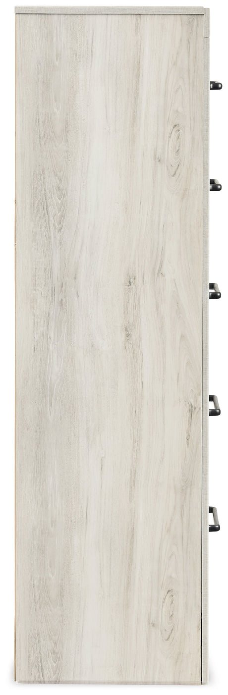 Cambeck Whitewash King Panel Bedroom Set with Storage, Dresser, Mirror and Chest - Ornate Home