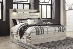 Cambeck Whitewash King Panel Storage Bed, Dresser, Mirror, Chest and Nightstand - Ornate Home
