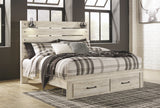 Cambeck Whitewash King Panel Storage Bed, Dresser, Mirror and Nightstand (Online Special Price) - Ornate Home