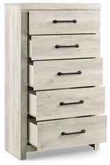 Cambeck Whitewash King Panel Storage Bedroom Set with Dresser, Mirror, Chest and 2 Nightstands (Online Special Price) - Ornate Home