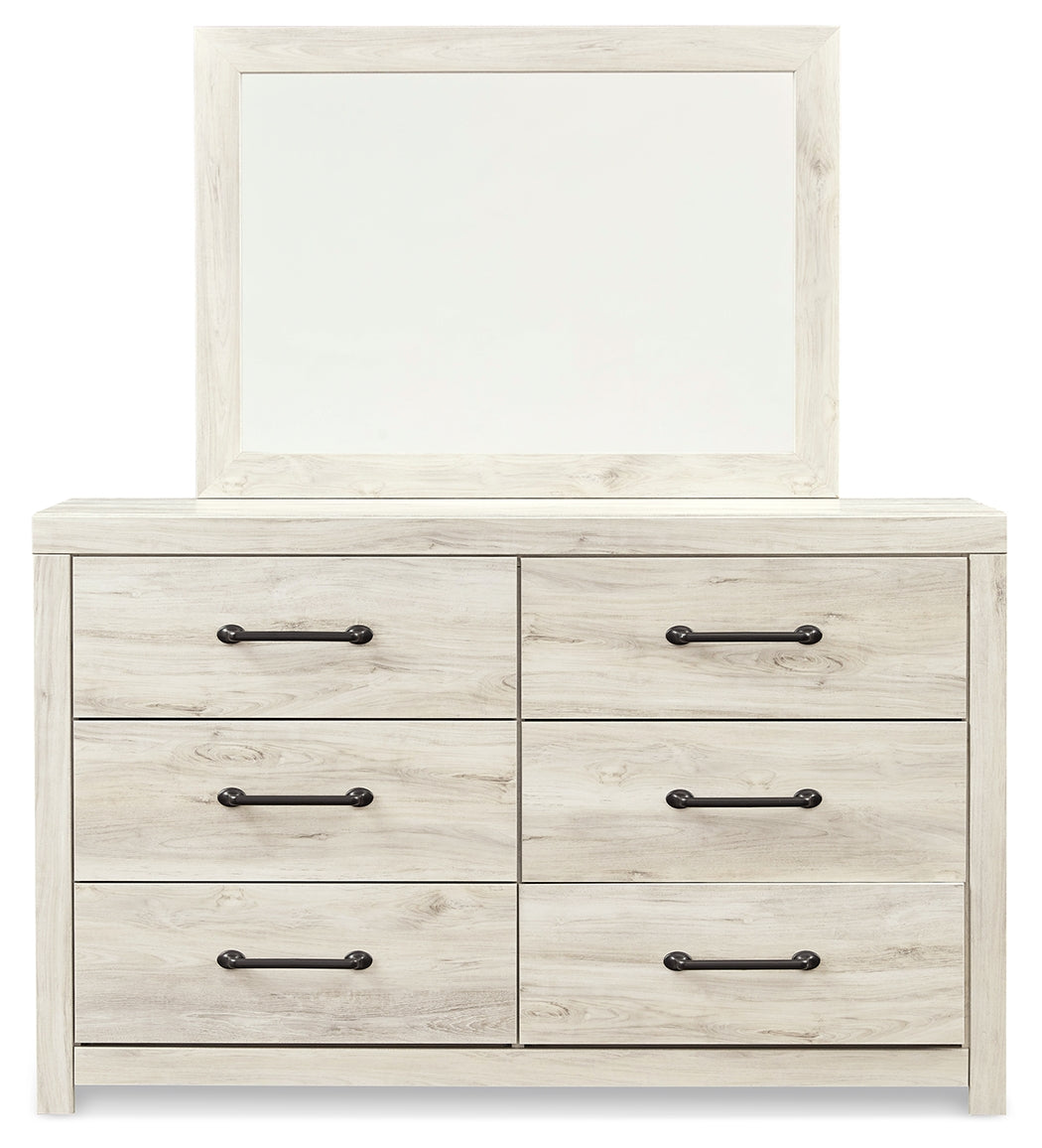 Cambeck Whitewash King Panel Storage Bedroom Set with Dresser, Mirror, Chest and Nightstand - Ornate Home