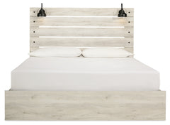 Cambeck Whitewash King Panel Storage Bedroom Set with Dresser, Mirror and Nightstand - Ornate Home