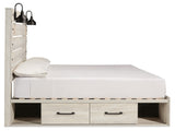 Cambeck Whitewash King Panel Storage Bedroom Set with Dresser and 2 Nightstands (Online Special Price) - Ornate Home