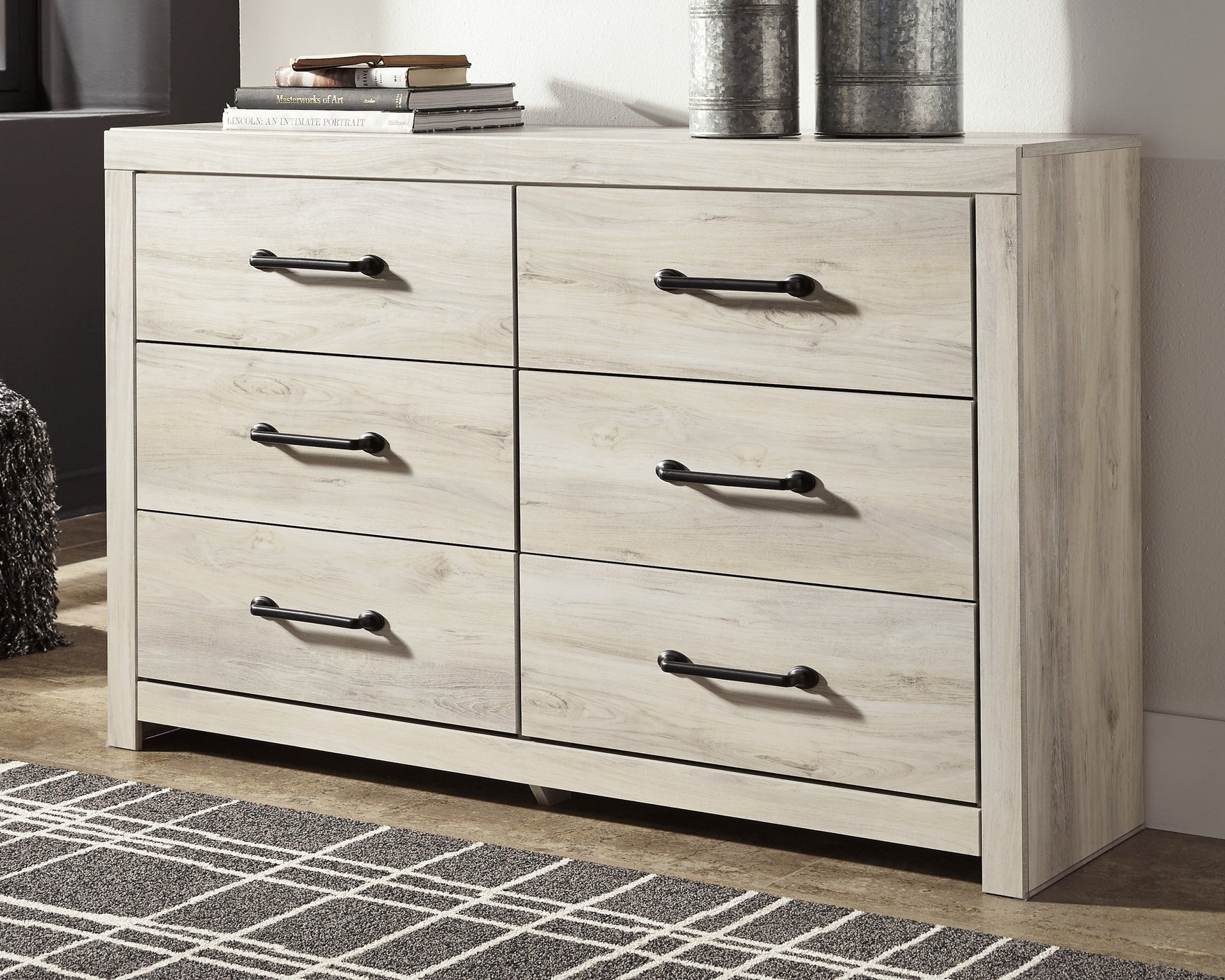 Cambeck Whitewash King Panel Storage Bedroom Set with. Dresser and Nightstand (Online Special Price) - Ornate Home