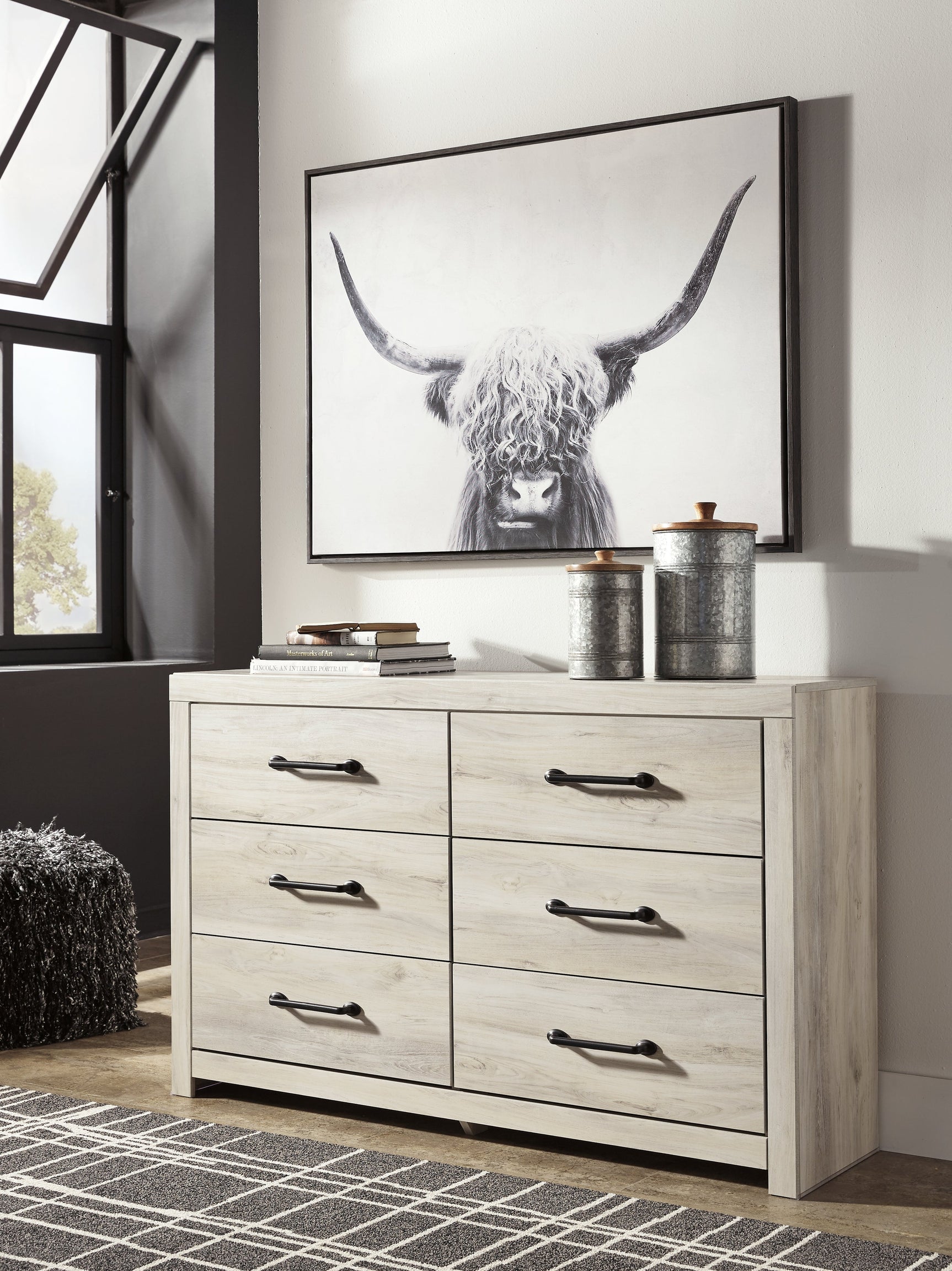 Cambeck Whitewash King Panel Storage Bedroom Set with. Dresser and Nightstand (Online Special Price) - Ornate Home