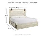 Cambeck Whitewash King Storage Bedroom Set with Dresser, Mirror and 2 Nightstands (Online Special Price) - Ornate Home