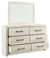 Cambeck Whitewash King Storage Bedroom Set with Dresser, Mirror and 2 Nightstands - Ornate Home