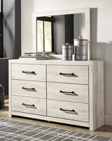 Cambeck Whitewash King Storage Bedroom Set with Dresser, Mirror and 2 Nightstands - Ornate Home