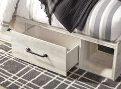 Cambeck Whitewash King Storage Bedroom Set with Dresser, Mirror and 2 Nightstands - Ornate Home