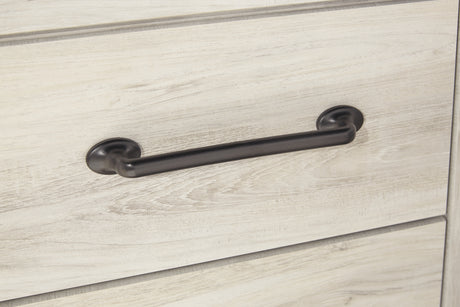 Cambeck Whitewash King Storage Bedroom Set with Dresser, Mirror and 2 Nightstands - Ornate Home