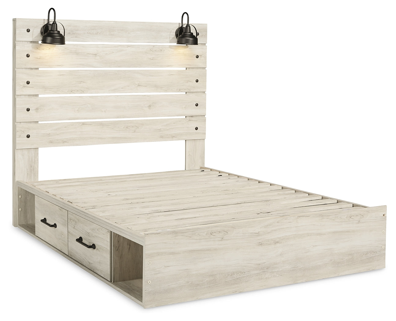 Cambeck Whitewash Queen Panel Bed with 4 Storage Drawers (Online Special Price) - Ornate Home