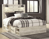 Cambeck Whitewash Queen Panel Bed with 4 Storage Drawers - Ornate Home