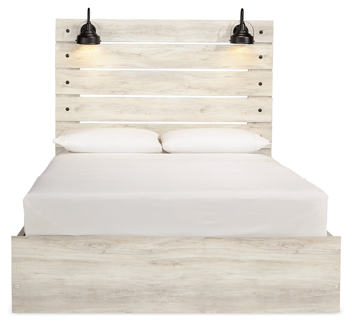 Cambeck Whitewash Queen Panel Bed with 4 Storage Drawers - Ornate Home