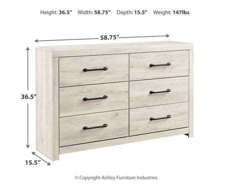Cambeck Whitewash Queen Panel Bed with Storage, Dresser and Nightstand - Ornate Home