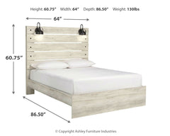Cambeck Whitewash Queen Panel Bedroom Set with Dresser, Mirror and Nightstand - Ornate Home